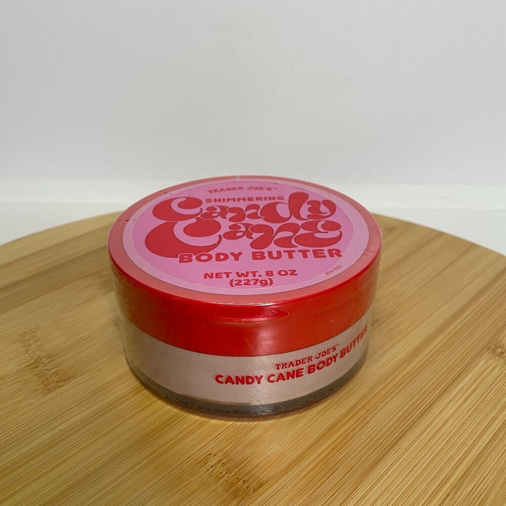 Trader Joes Shimmering Candy Cane Body Butter 8 oz Lotion Sealed